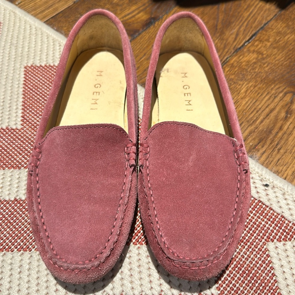 M.Gemi suede Italian driving. Excellent condition size 36 1/2. Burgundy